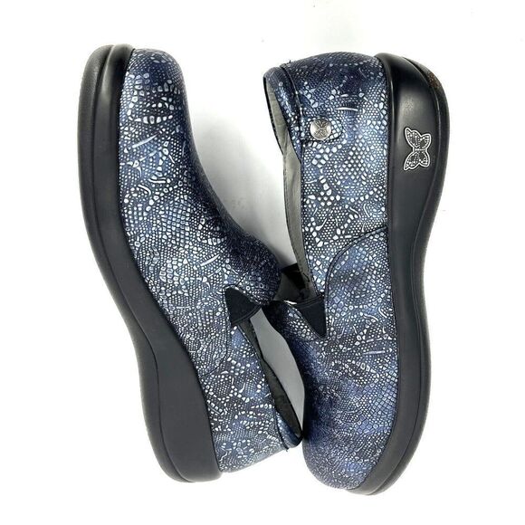 Alegria Shoes Size 42 Womens Keli Pewter Lace Slip On Leather Metallic Comfort - Picture 5 of 9